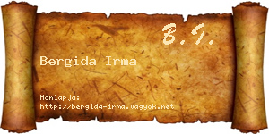 Bergida Irma névjegykártya